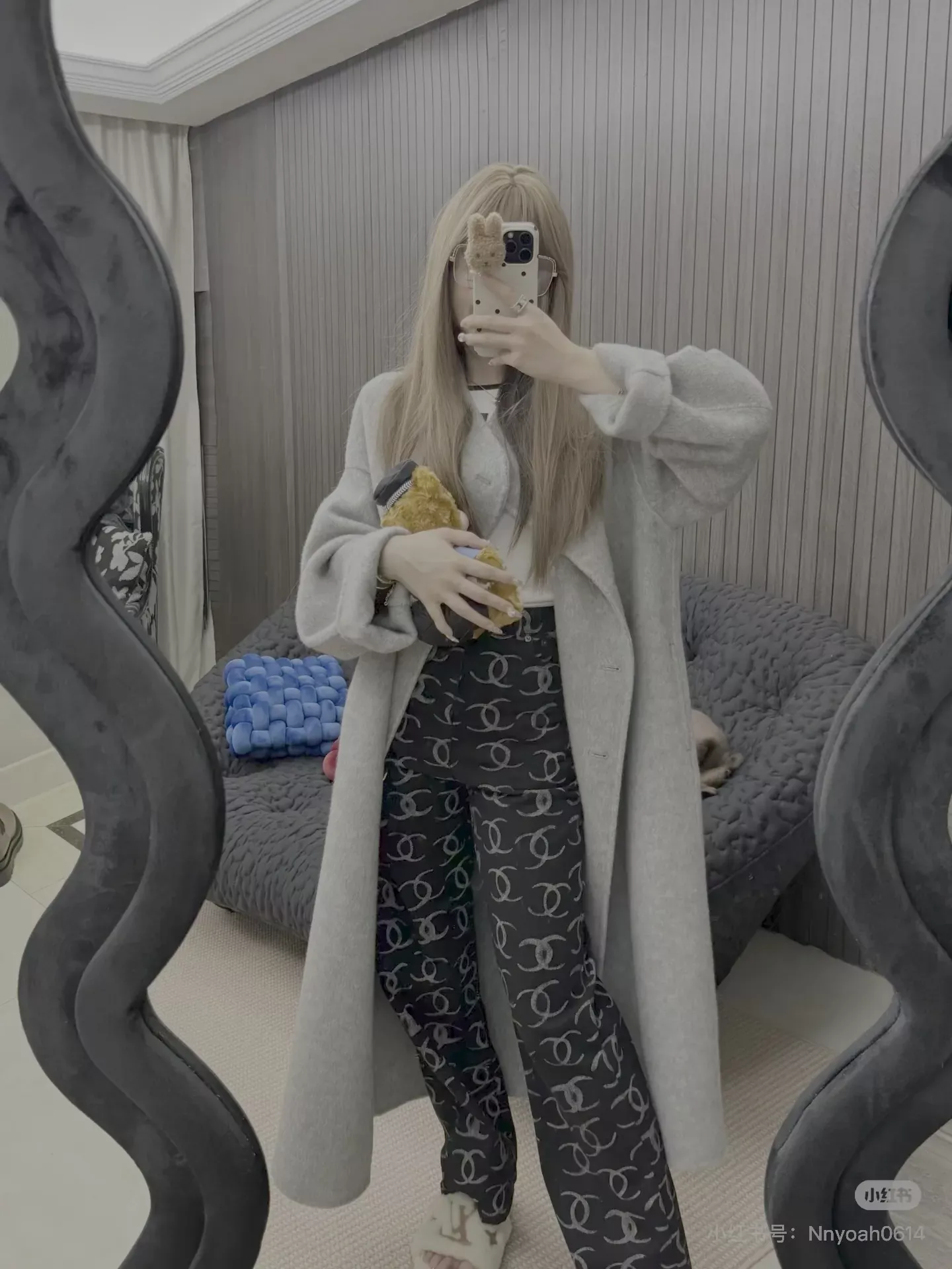 샤넬 자카드 하이웨이스트 여성용 데님 팬츠 상세 이미지 54