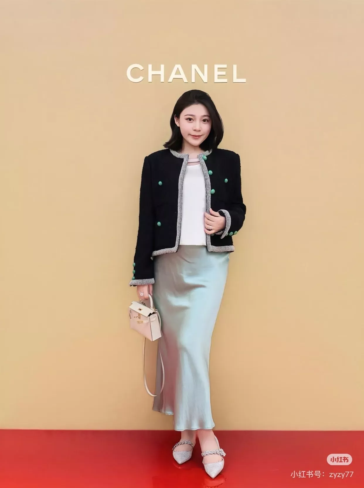 샤넬 울 혼방 보석 버튼 여성용 트위드 재킷 상세 이미지 41