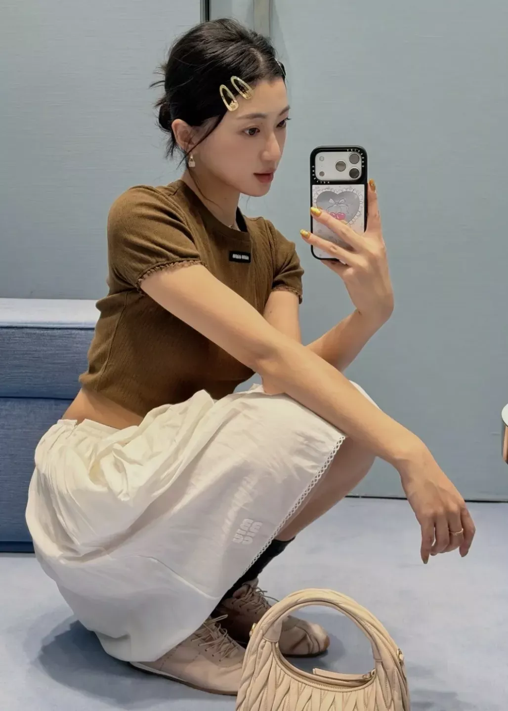 미우미우 포플린 포켓 여성용 미니 스커트 상세 이미지 24