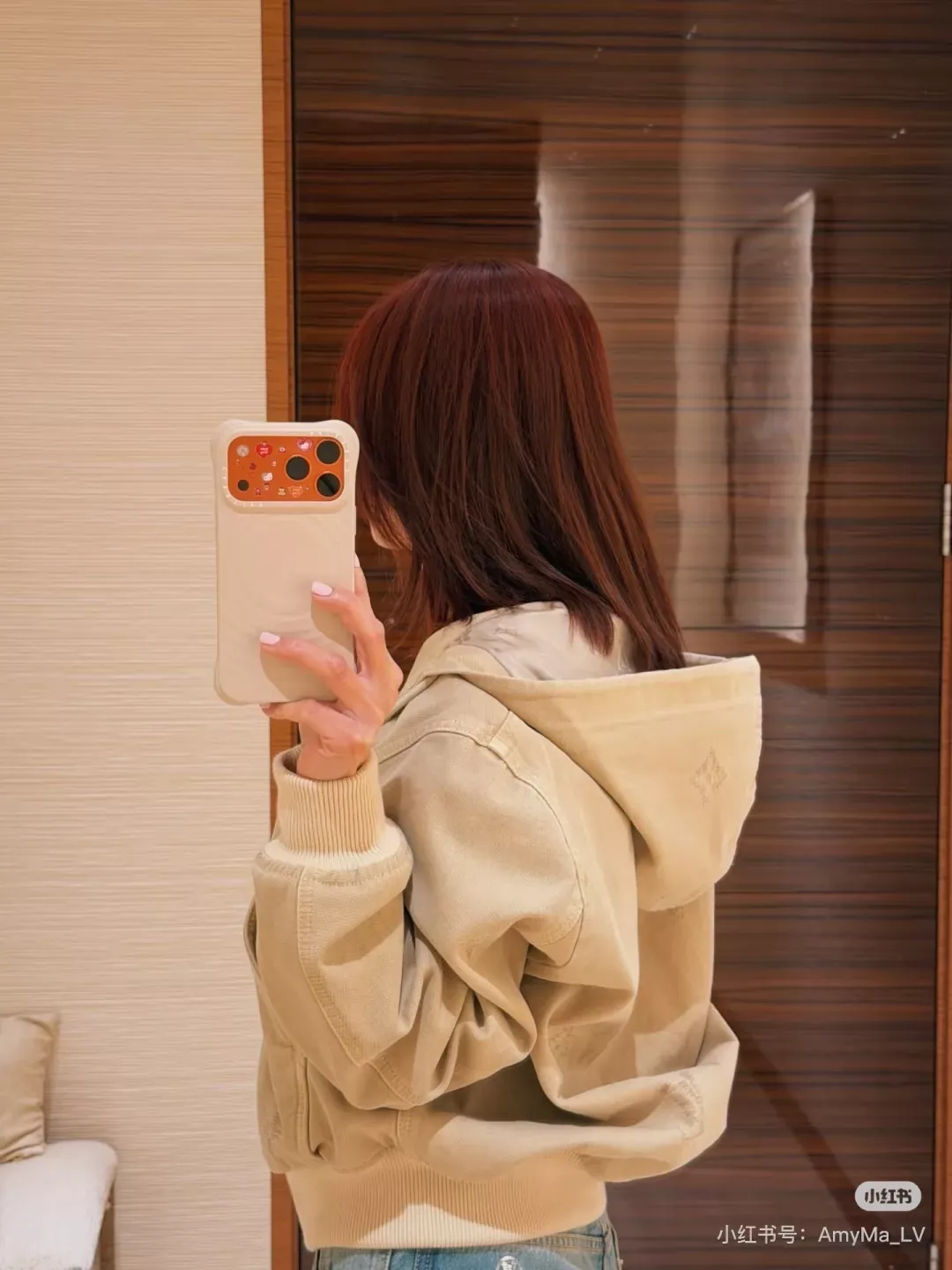 루이비통 자수 후드 데님 남녀공용 후드 재킷 상세 이미지 12