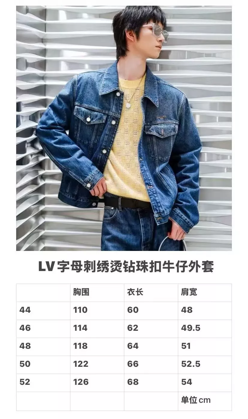 루이비통 자수 레터링 진주 버튼 남녀공용 데님 재킷 상세 이미지 15