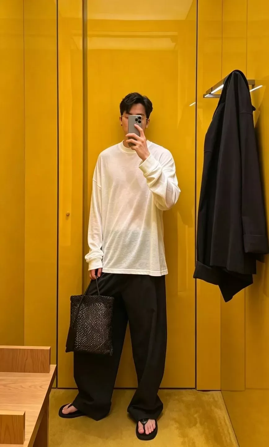 더로우 마혼방 반하이넥 남녀공용 긴소매 티셔츠 상세 이미지 14