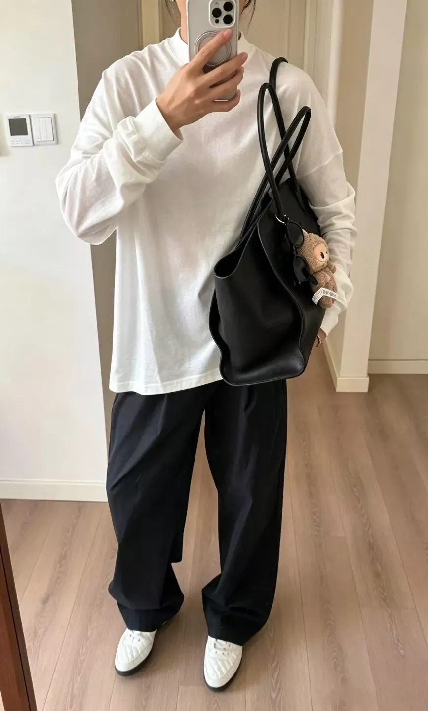 더로우 마혼방 반하이넥 남녀공용 긴소매 티셔츠 상세 이미지 19