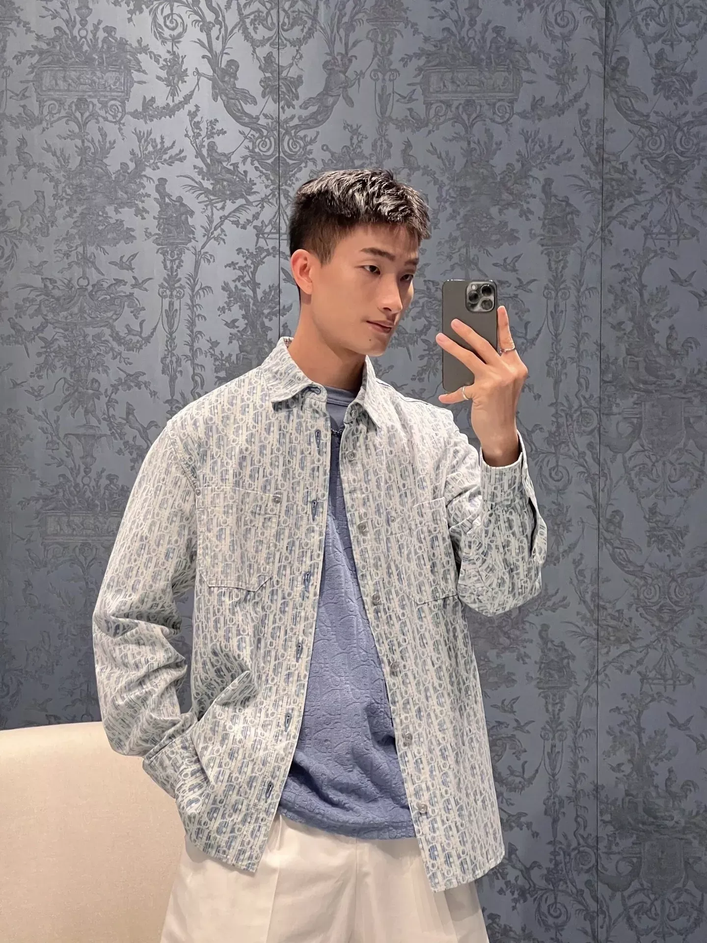 디올 오블리크 자카드 데님 셔츠 상세 이미지 10