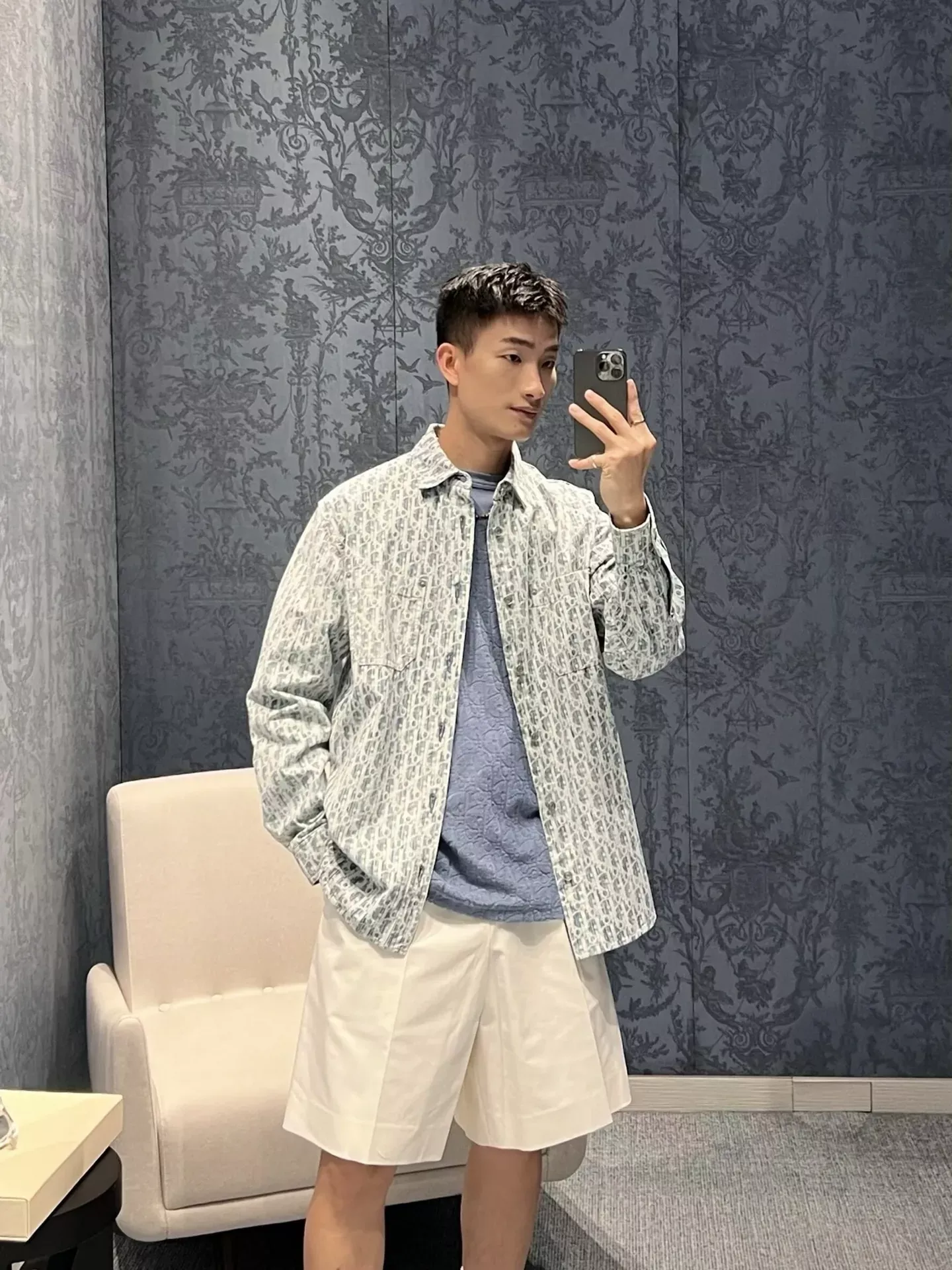디올 오블리크 자카드 데님 셔츠 상세 이미지 11