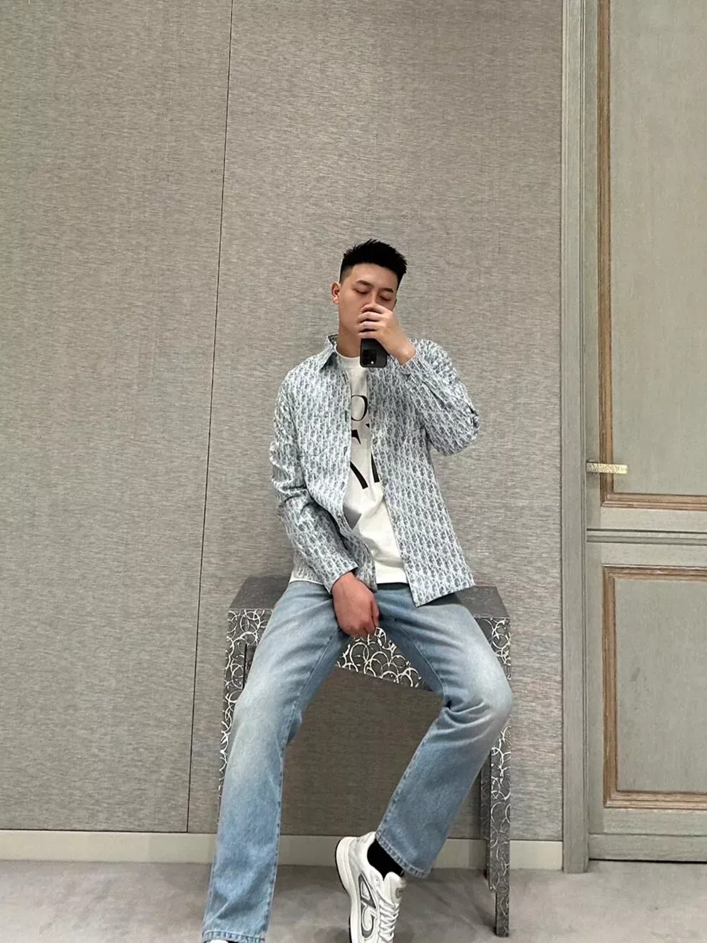 디올 오블리크 자카드 데님 셔츠 상세 이미지 17