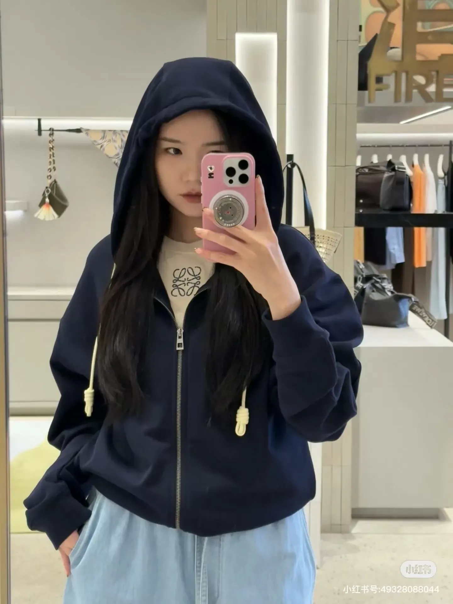 로에베 자수 루프 코튼 남녀공용 후드 재킷 상세 이미지 11