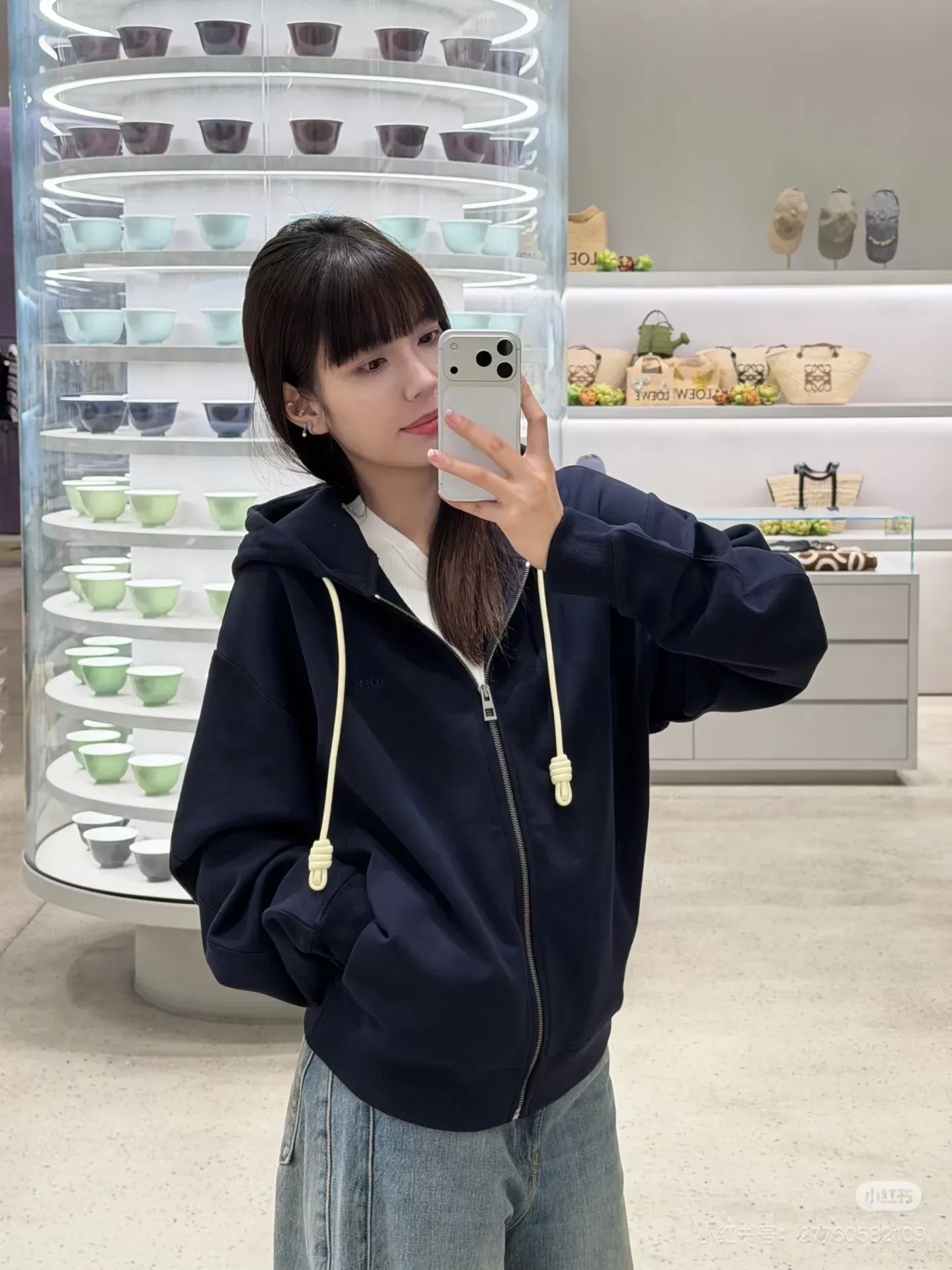 로에베 자수 루프 코튼 남녀공용 후드 재킷 상세 이미지 15
