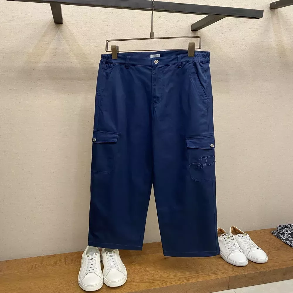 디올 자수 로고 루즈핏 남녀공용 캐쥬얼 팬츠
