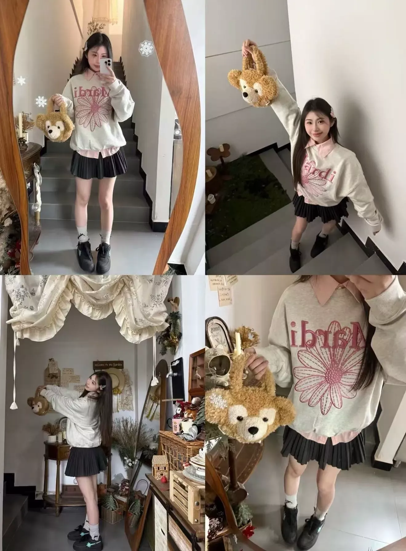 마르디 데이지 자수 긴소매 여성용 맨투맨 티셔츠 상세 이미지 19