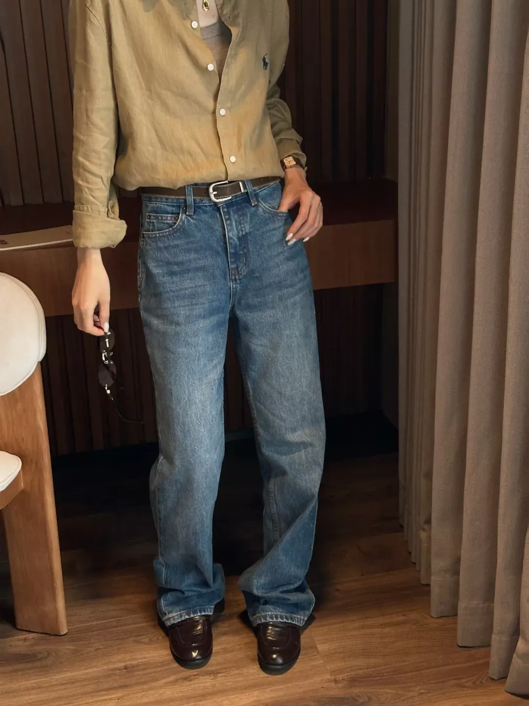 입생로랑 복고 스트레이트 여성용 데님 팬츠 상세 이미지 25