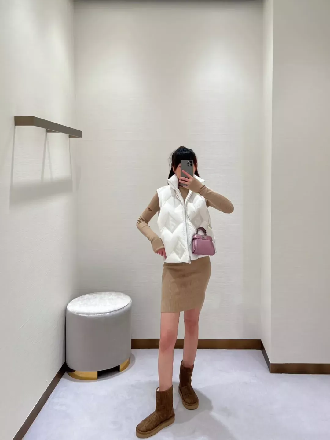 펜디 FF 자카드 패턴 여성용 패딩 조끼 상세 이미지 29