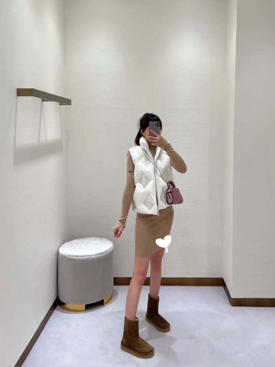 펜디 FF 자카드 패턴 여성용 패딩 조끼 상세 이미지 31