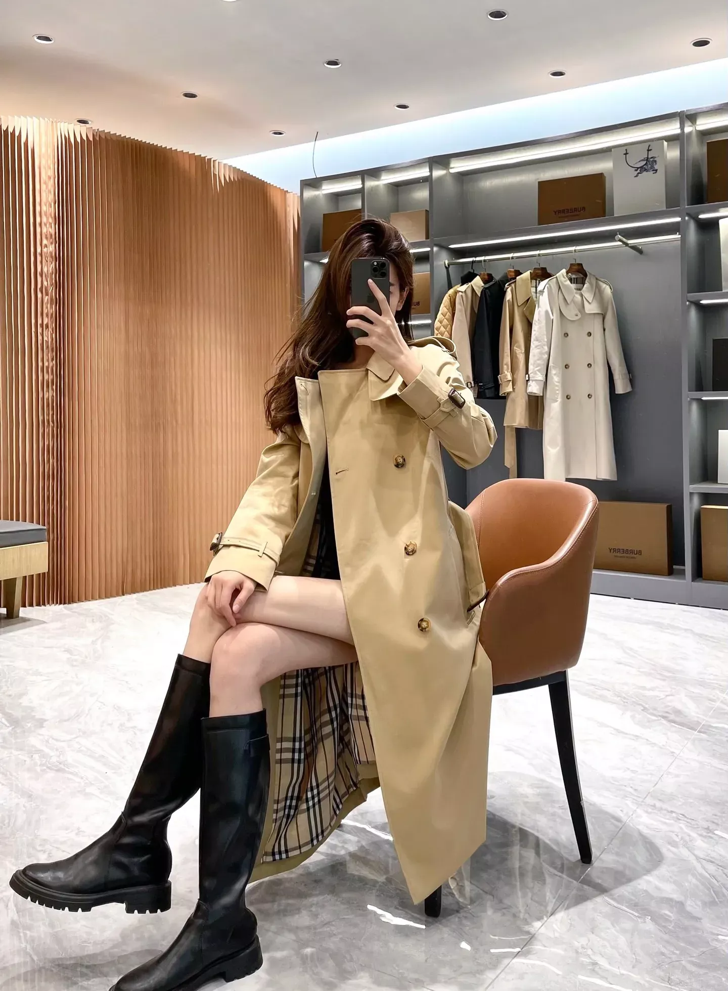 버버리 개버딘 더블버튼 여성용 롱 코트 상세 이미지 40