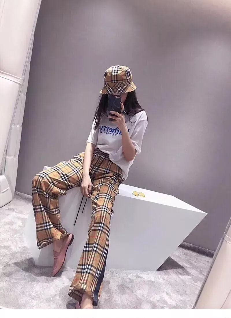 버버리 체크 새틴 장식 여성용 캐쥬얼 팬츠 상세 이미지 48