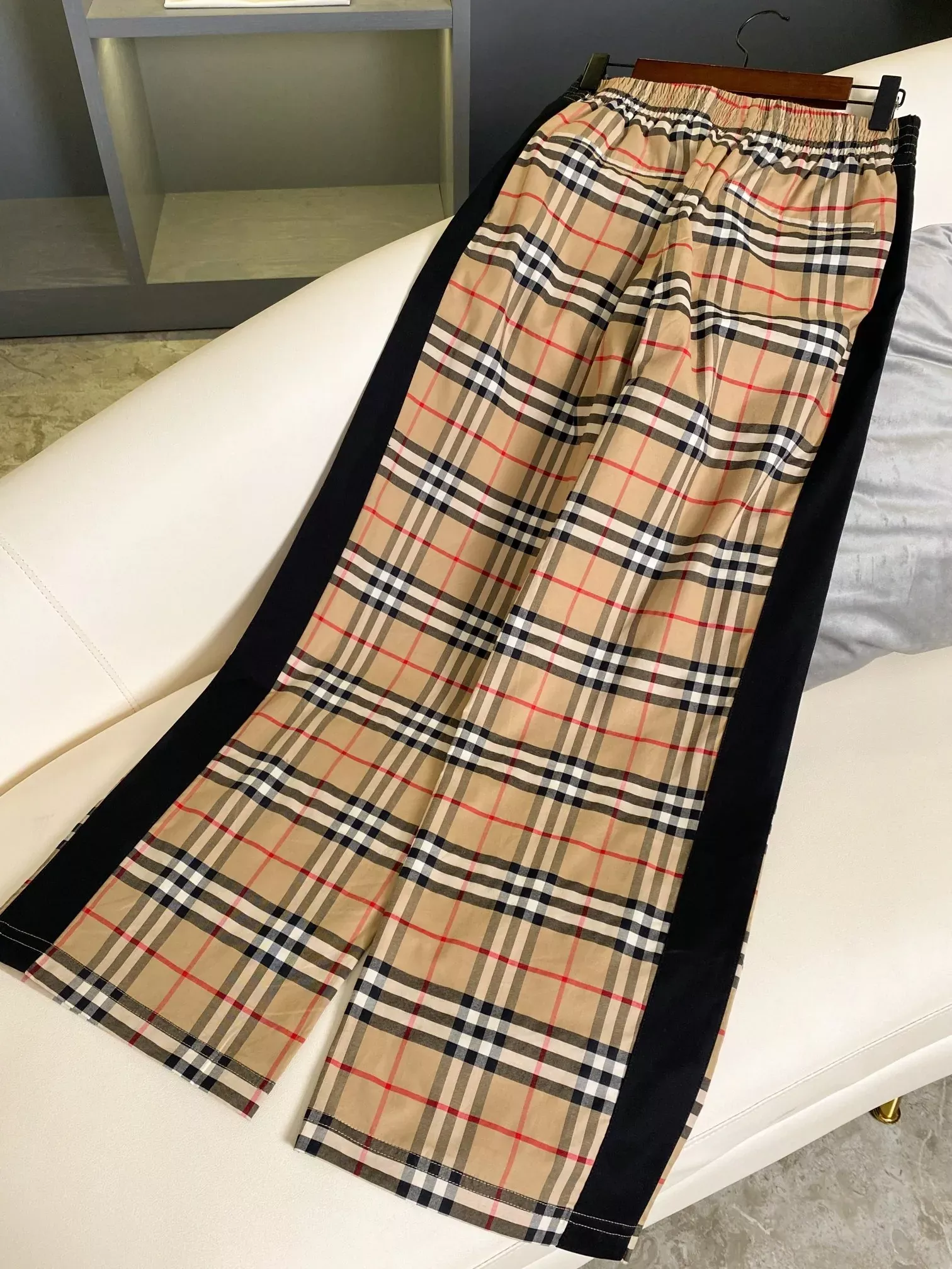 버버리 빈티지 체크 와이드 여성용 캐쥬얼 팬츠 상세 이미지 30