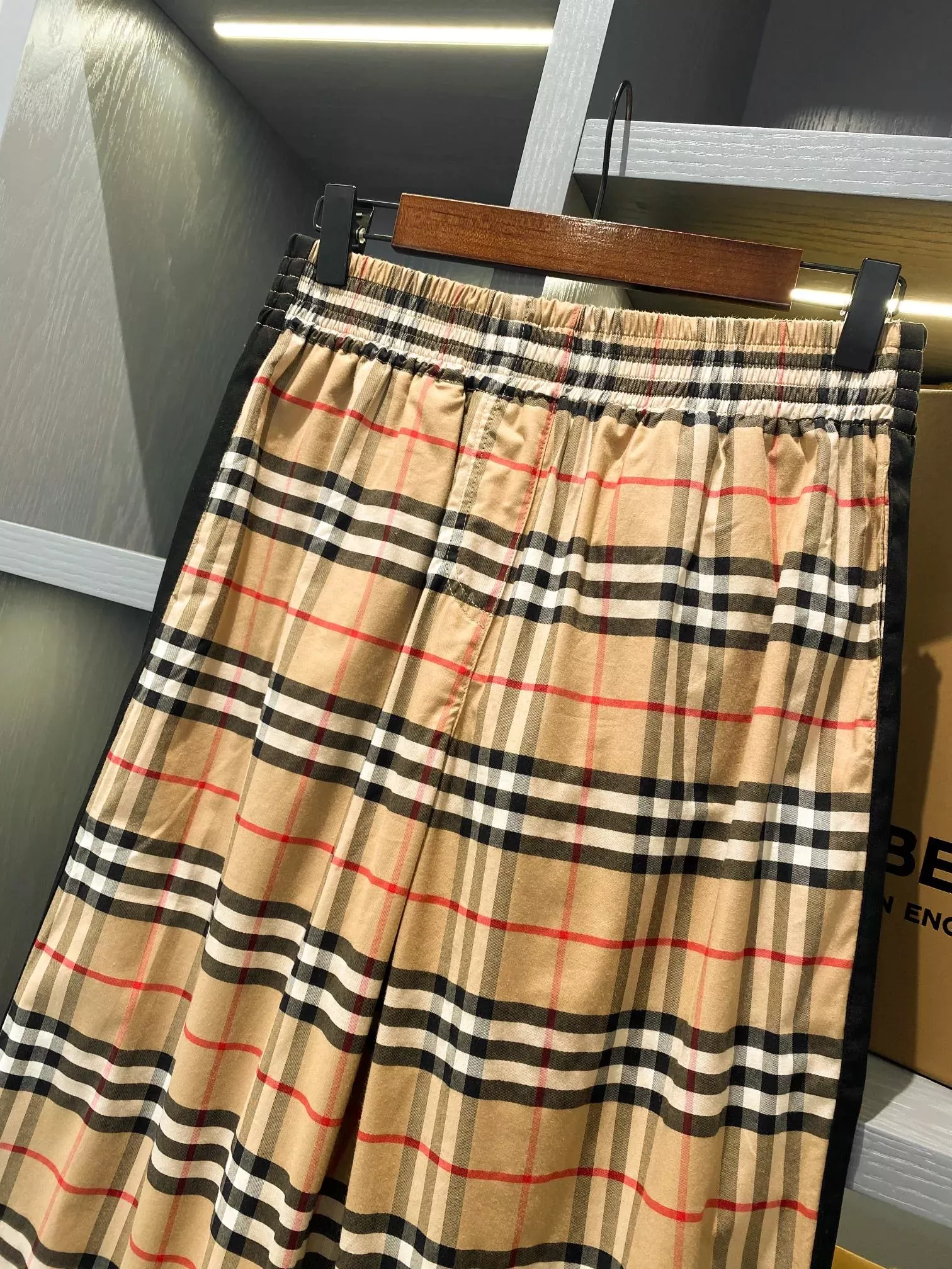 버버리 빈티지 체크 와이드 여성용 캐쥬얼 팬츠 상세 이미지 8