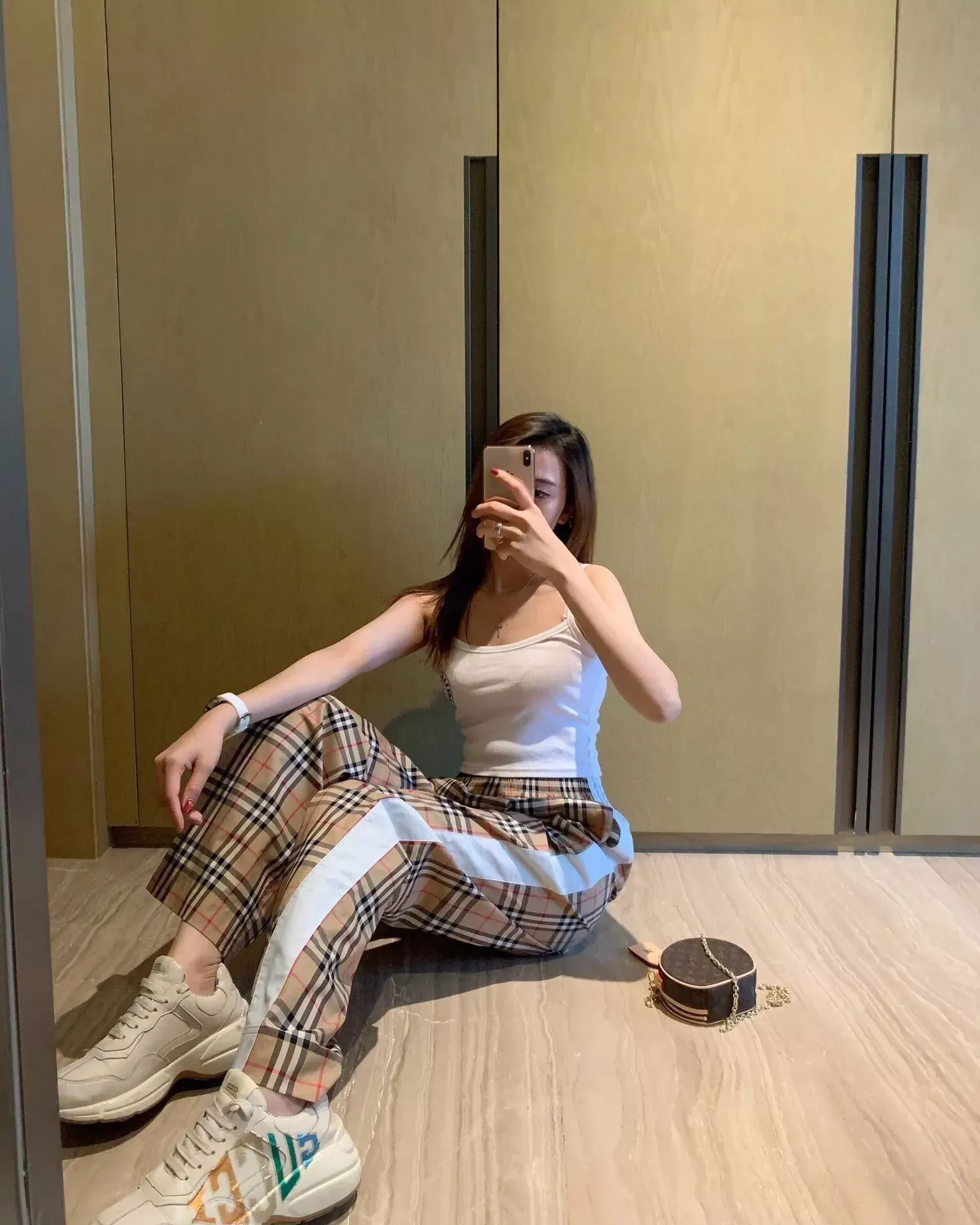 버버리 빈티지 체크 와이드 여성용 캐쥬얼 팬츠 상세 이미지 44