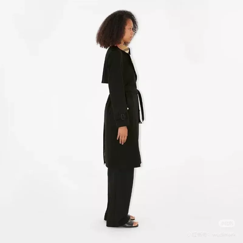 버버리 체크 칼라 트렌치 여성용 롱 코트 상세 이미지 30
