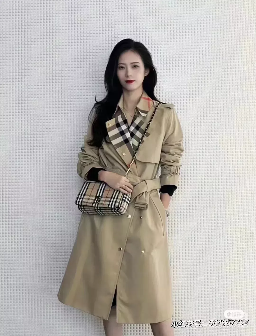 버버리 체크 칼라 트렌치 여성용 롱 코트 상세 이미지 42