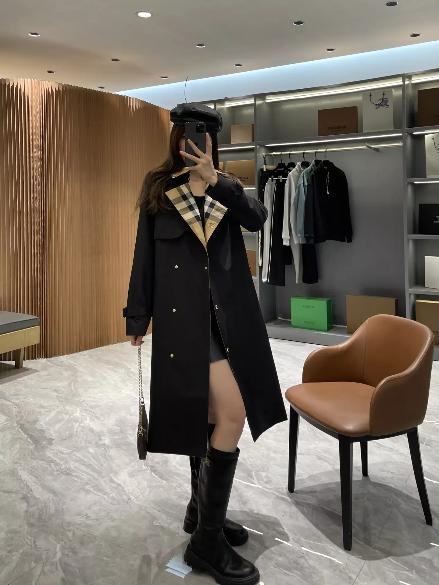 버버리 체크 칼라 트렌치 여성용 롱 코트 상세 이미지 52