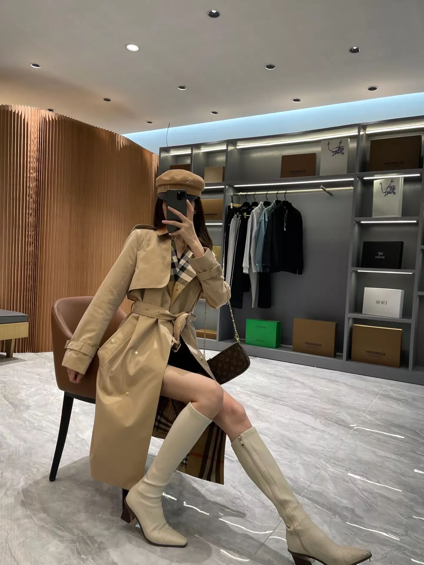 버버리 체크 칼라 트렌치 여성용 롱 코트 상세 이미지 55