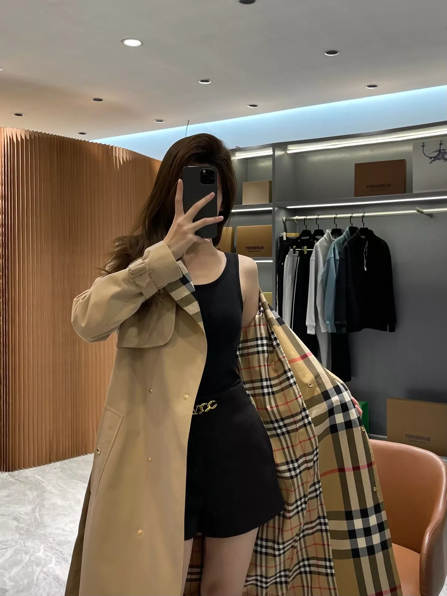 버버리 체크 칼라 트렌치 여성용 롱 코트 상세 이미지 56