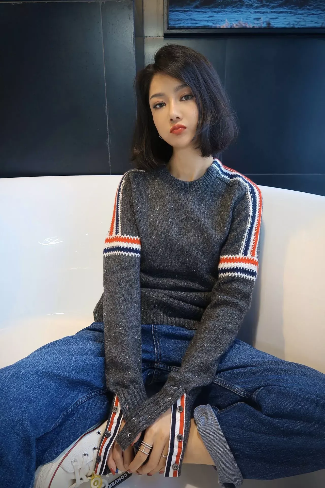 톰브라운 삼선 소매 울 남녀공용 긴소매 니트 상세 이미지 38