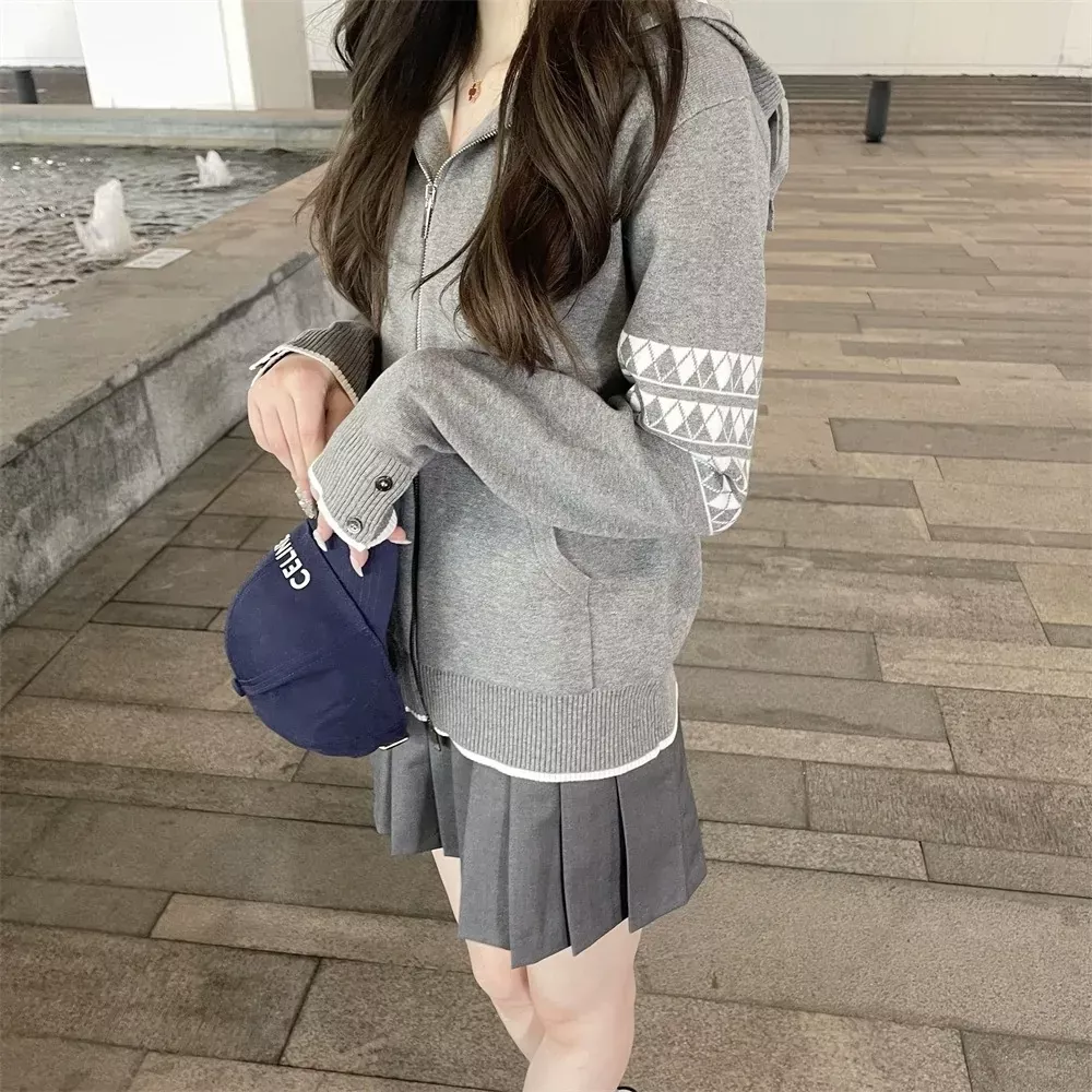 톰브라운 강아지 후드 니트 남녀공용 후드 재킷 상세 이미지 27