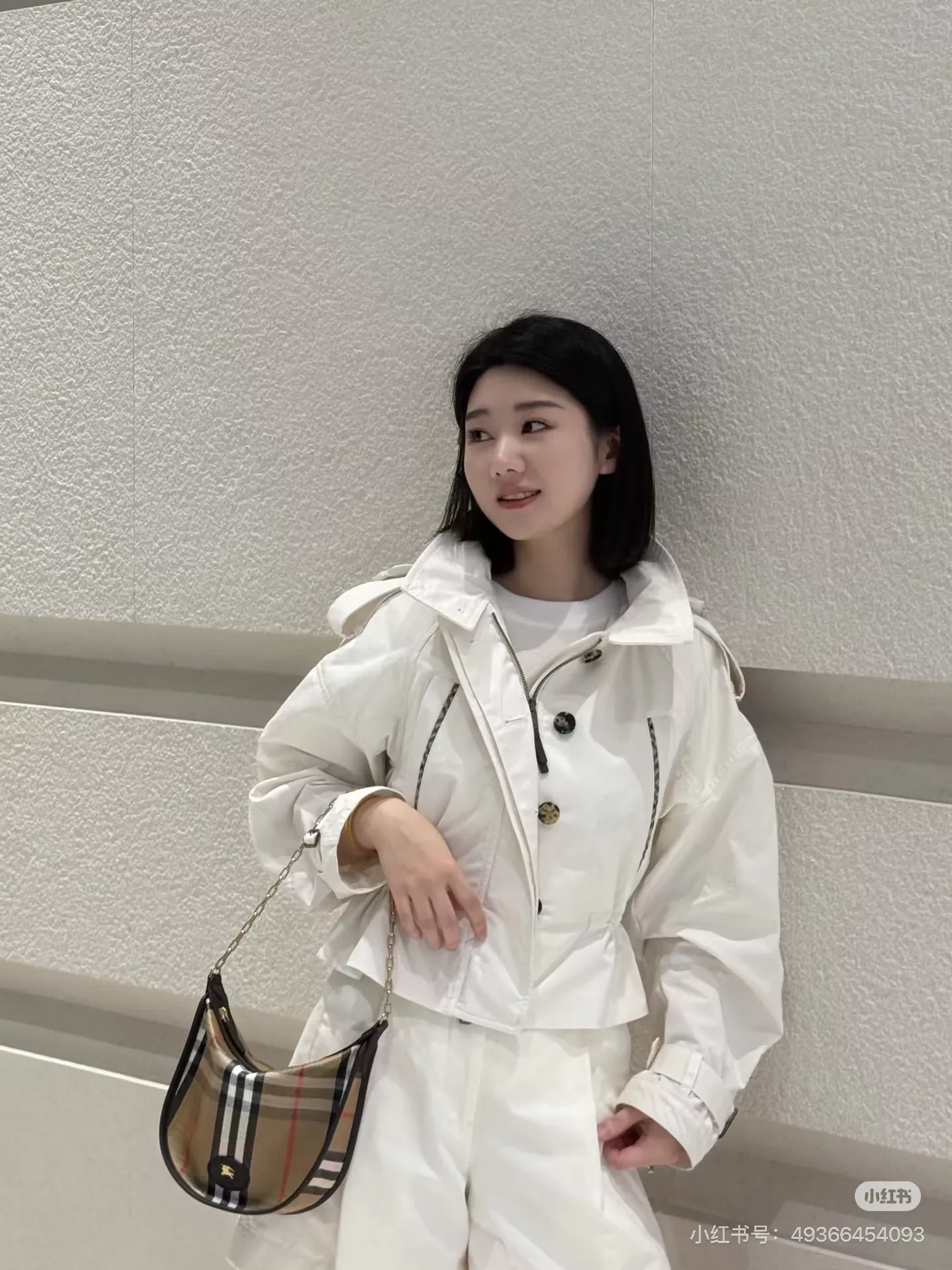 버버리 후드 수납 면 혼방 여성용 쇼트 코트 상세 이미지 19