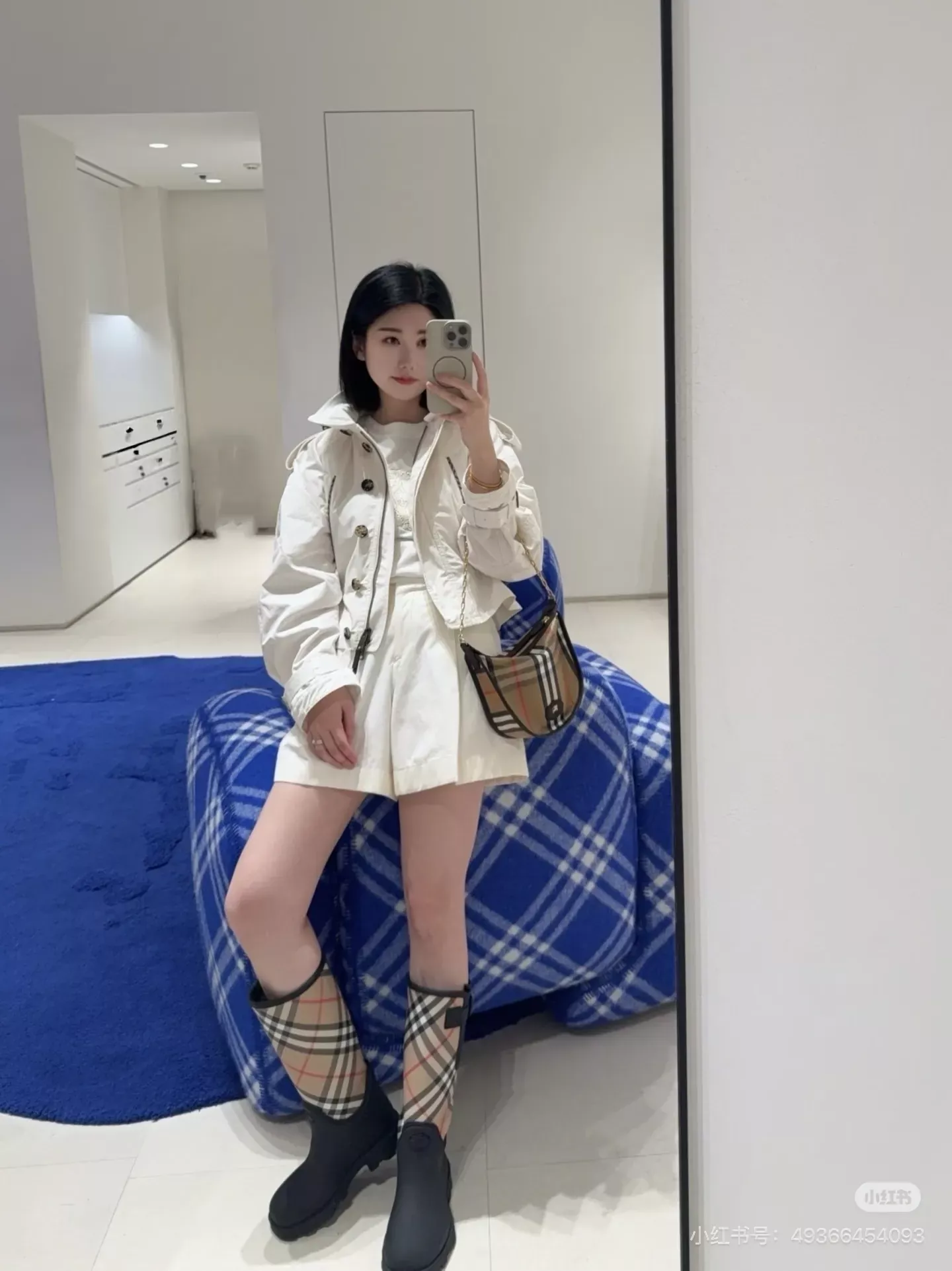 버버리 후드 수납 면 혼방 여성용 쇼트 코트 상세 이미지 22