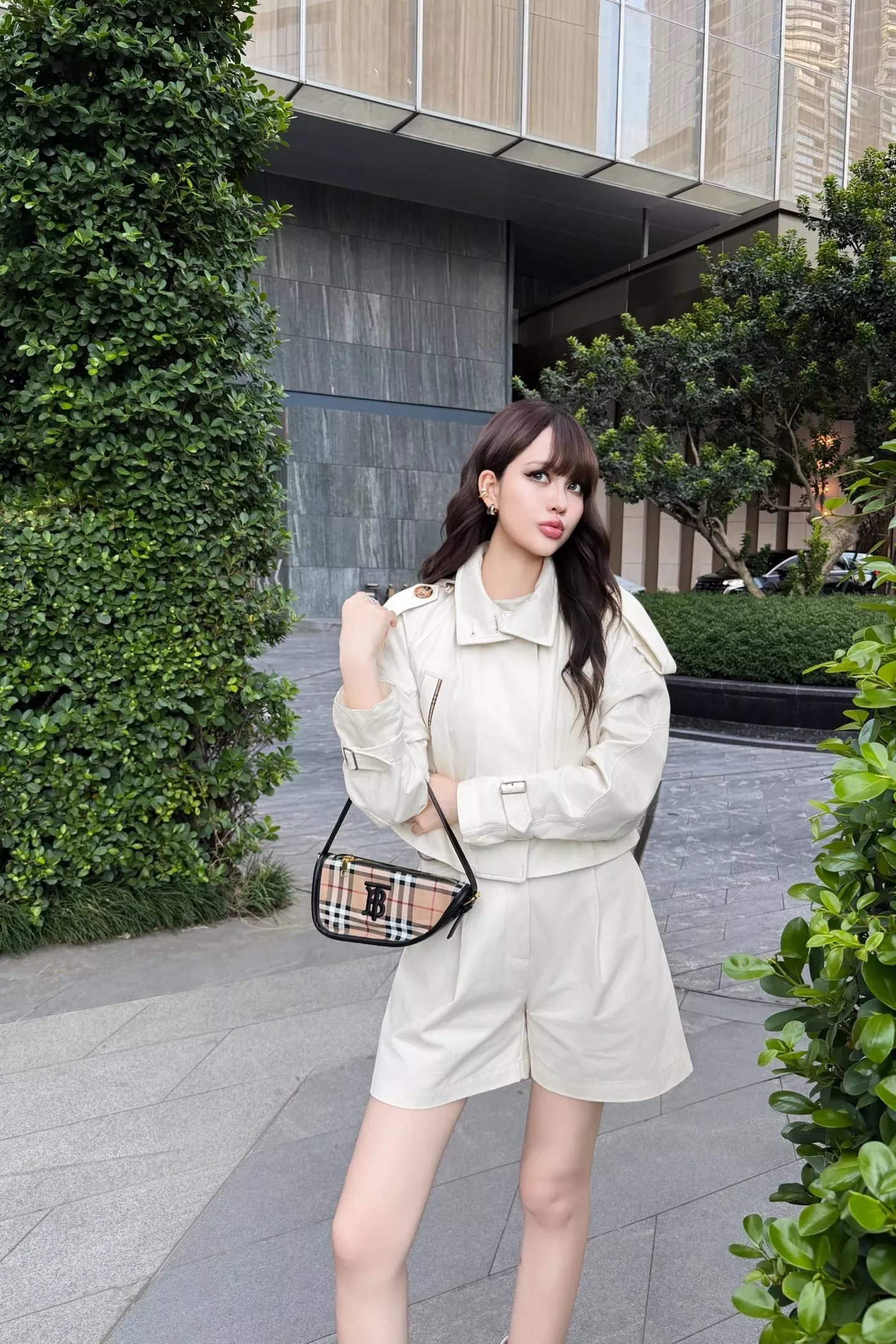 버버리 후드 수납 면 혼방 여성용 쇼트 코트 상세 이미지 80