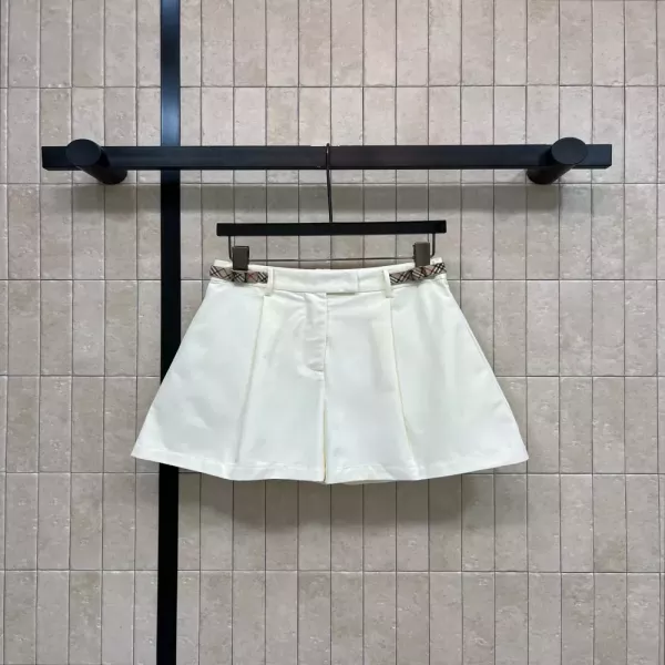 버버리 체크 밴드 고허리 여성용 하프 팬츠