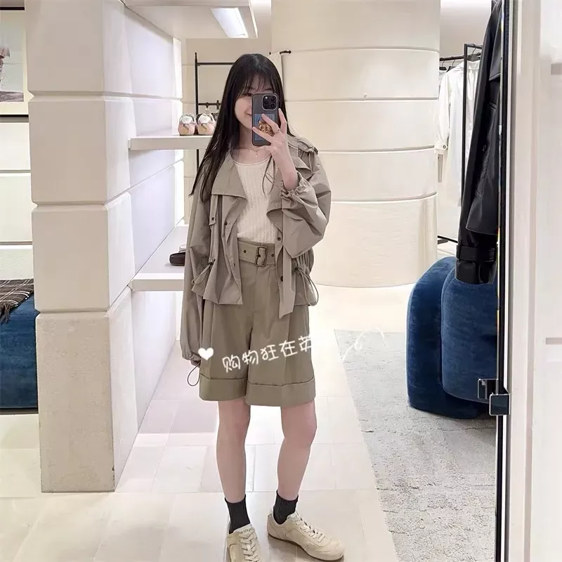 버버리 탈부착 후드 스트링 여성용 쇼트 코트 상세 이미지 65