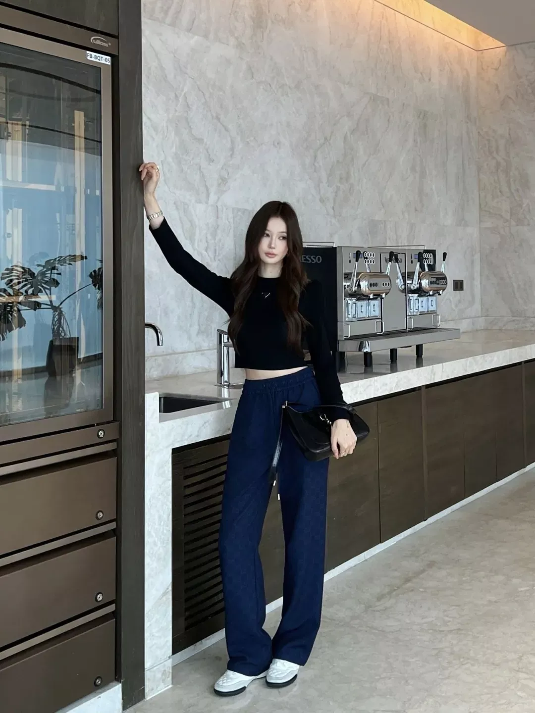 구찌 자카드 와이드 여성용 캐쥬얼 팬츠 상세 이미지 12