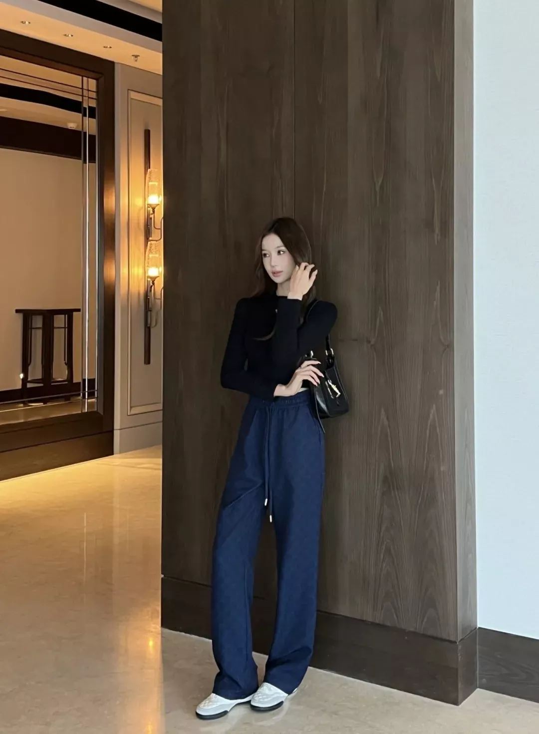 구찌 자카드 와이드 여성용 캐쥬얼 팬츠 상세 이미지 17