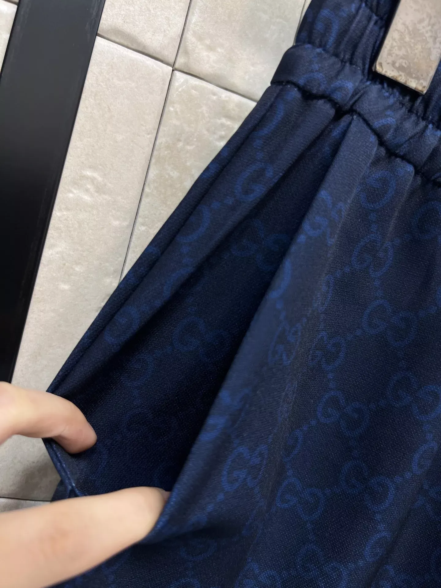 구찌 자카드 와이드 여성용 캐쥬얼 팬츠 상세 이미지 5