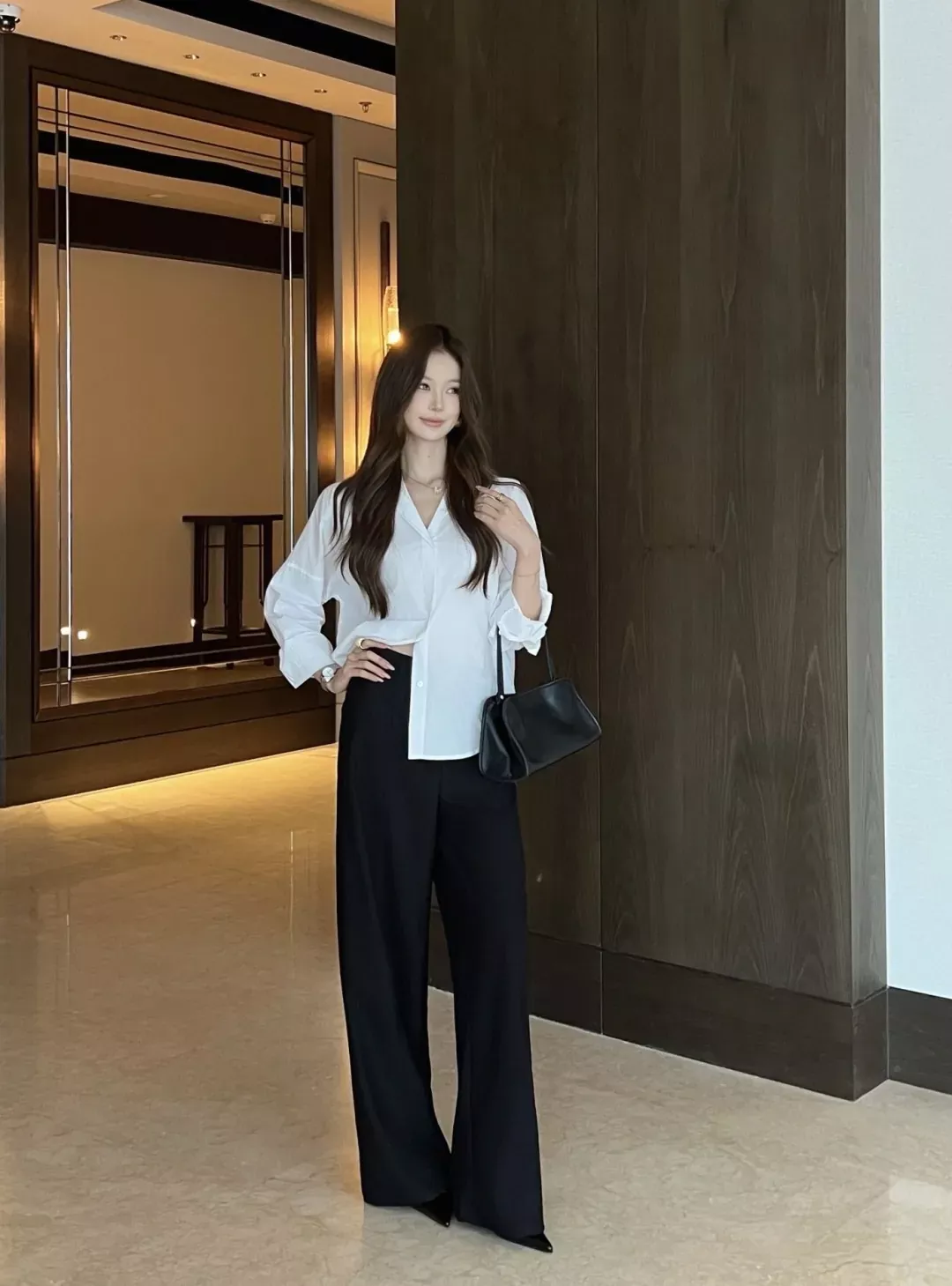 프라다 하이웨이스트 와이드 여성용 슬렉스 팬츠 상세 이미지 22