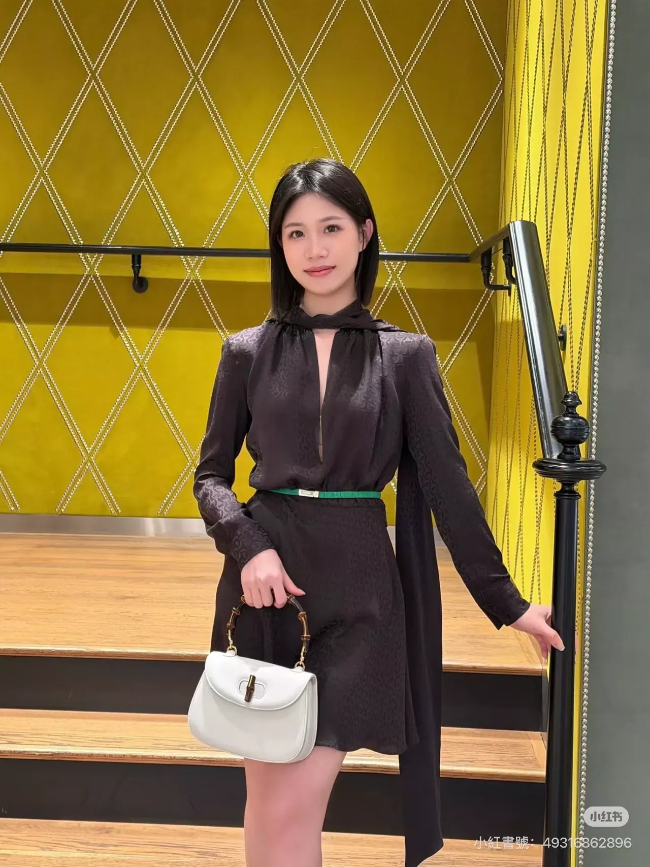 구찌 제카드 리본 장식 여성용 원피스 상세 이미지 21