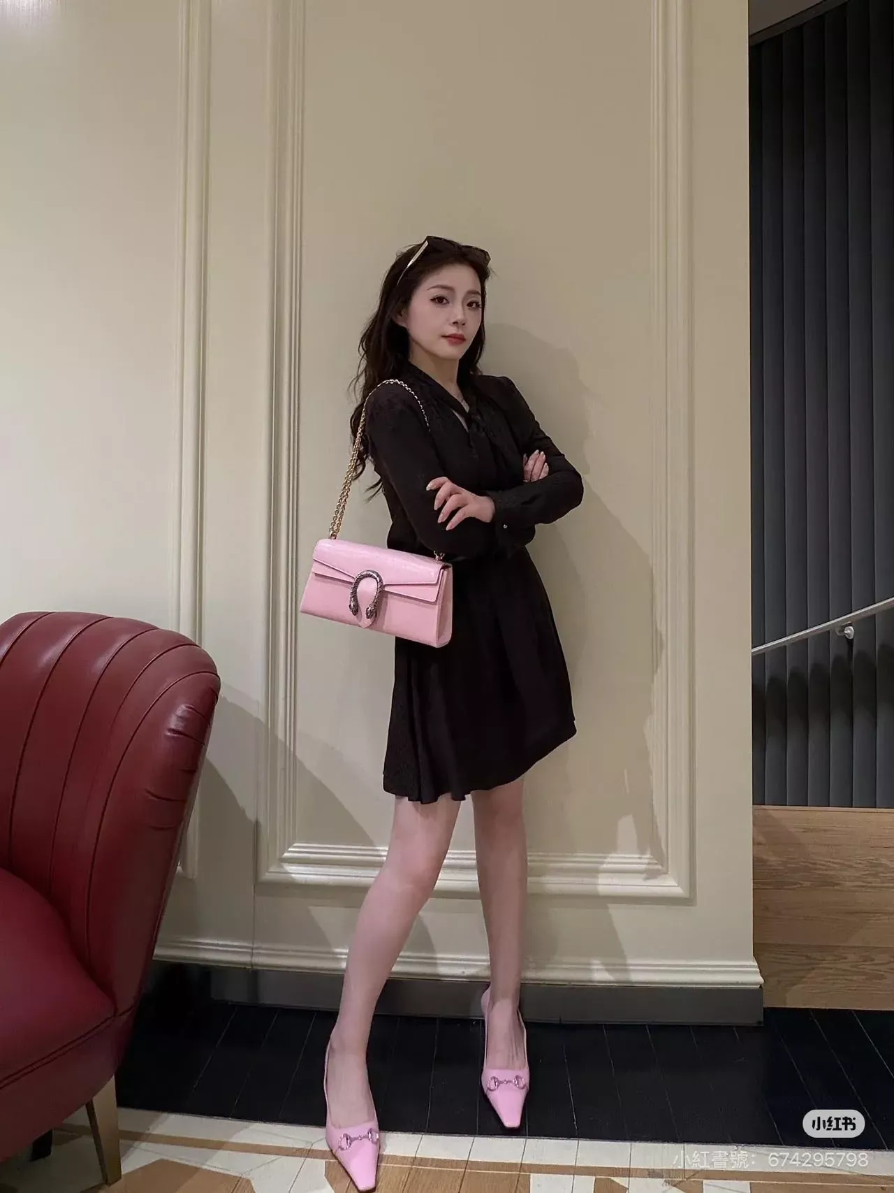 구찌 제카드 리본 장식 여성용 원피스 상세 이미지 28