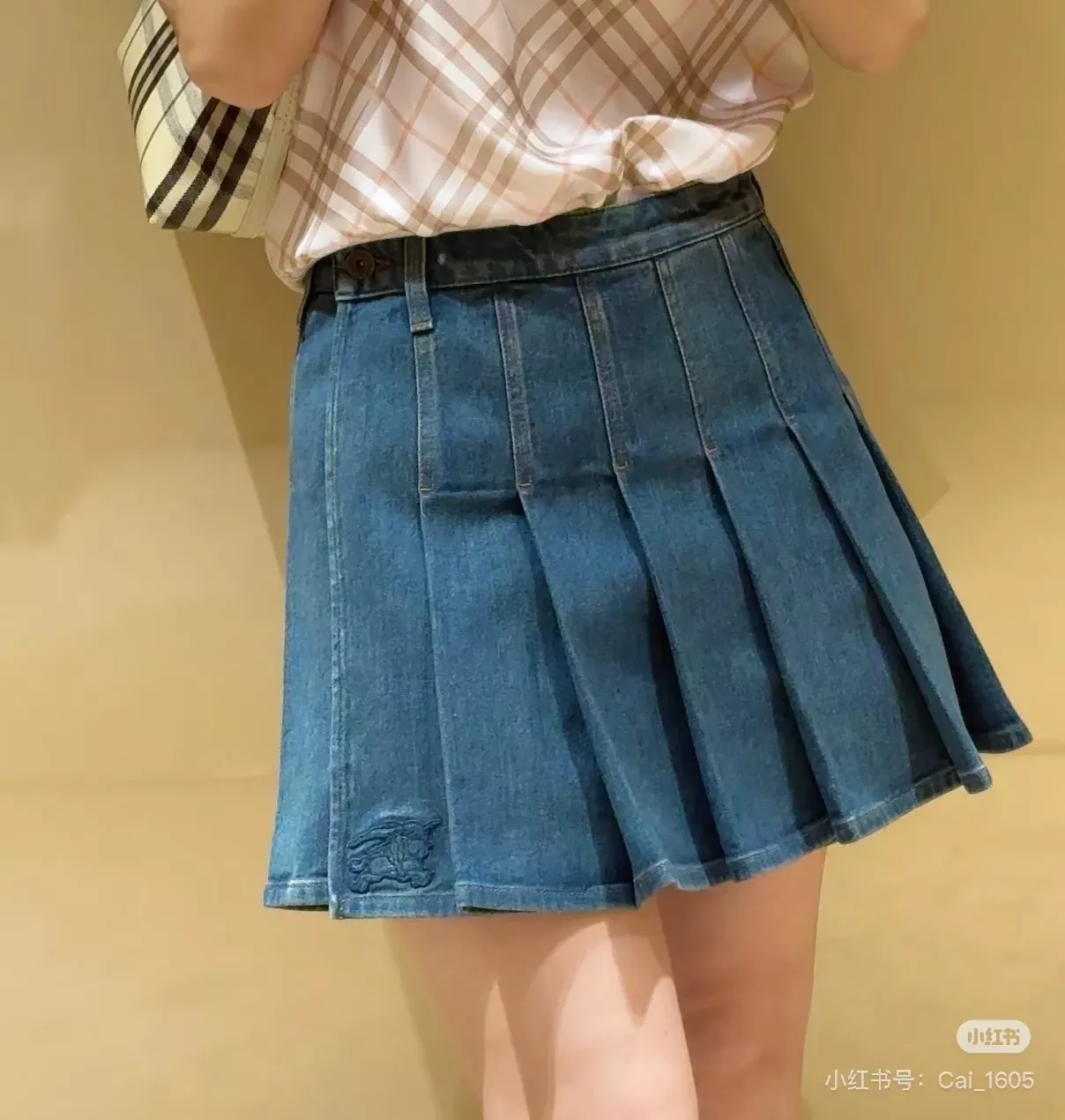 버버리 워싱 데님 플리츠 여성용 미니 스커트 상세 이미지 27
