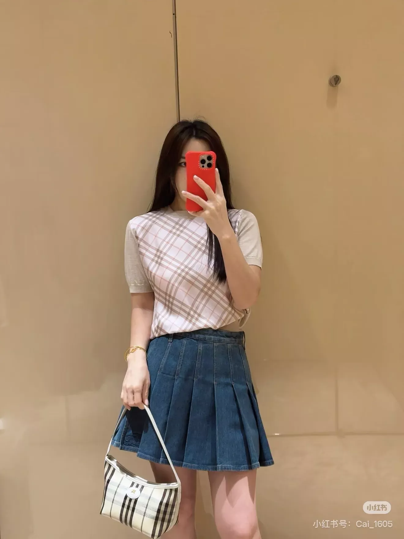 버버리 워싱 데님 플리츠 여성용 미니 스커트 상세 이미지 28