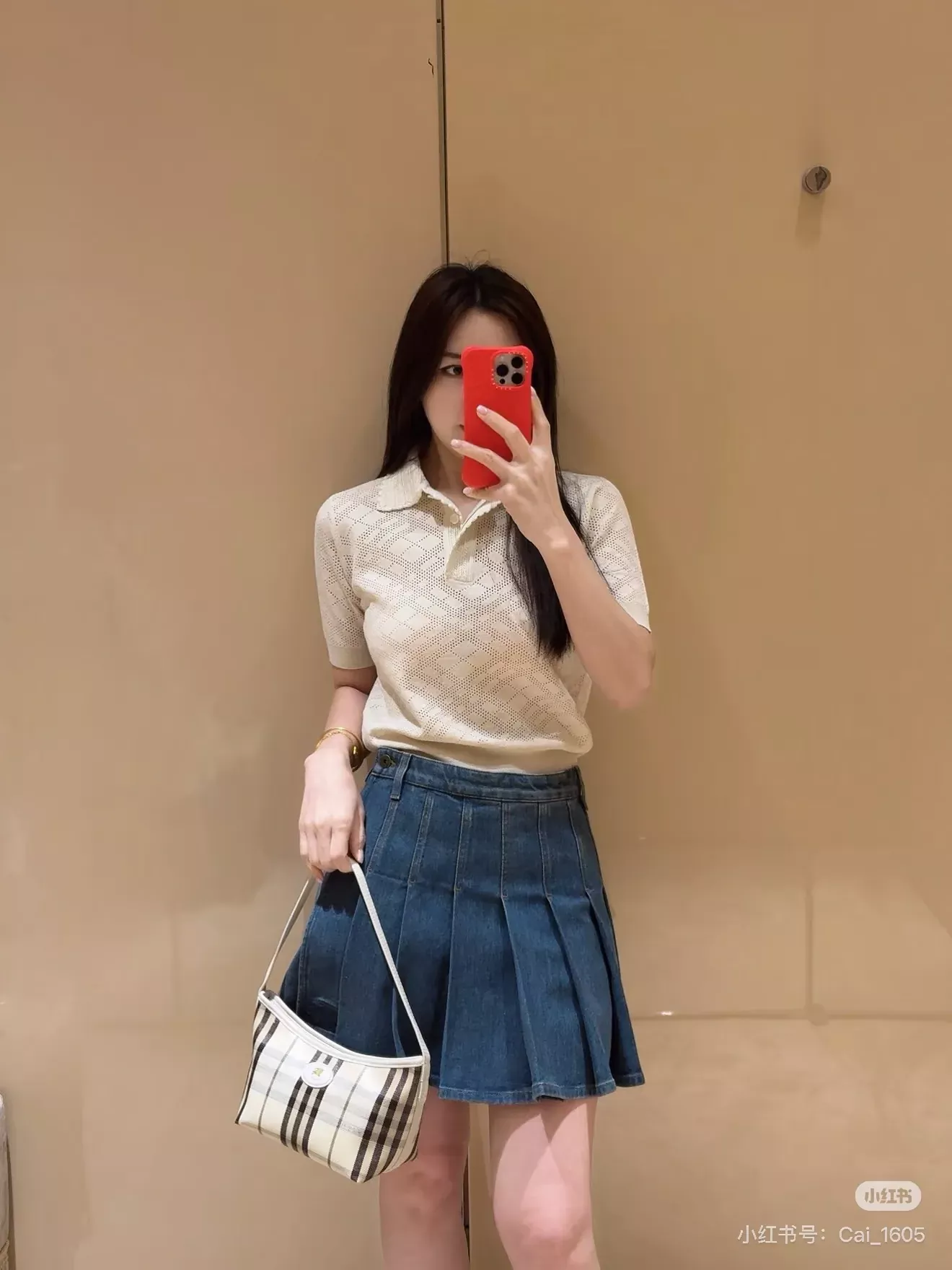 버버리 워싱 데님 플리츠 여성용 미니 스커트 상세 이미지 29