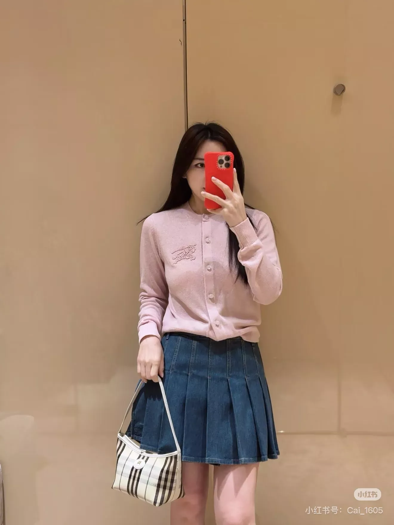 버버리 워싱 데님 플리츠 여성용 미니 스커트 상세 이미지 30