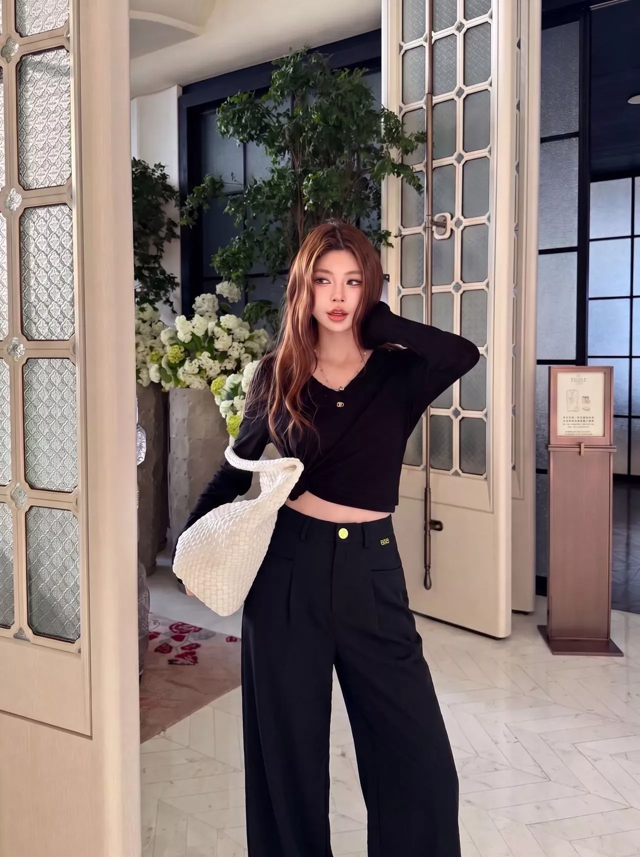 로에베 하이웨이스트 와이드 여성용 슬렉스 팬츠 상세 이미지 17