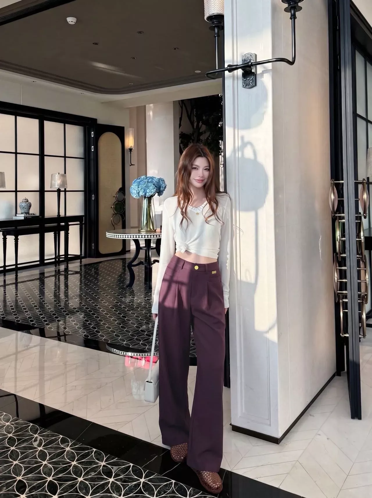 로에베 하이웨이스트 와이드 여성용 슬렉스 팬츠 상세 이미지 22