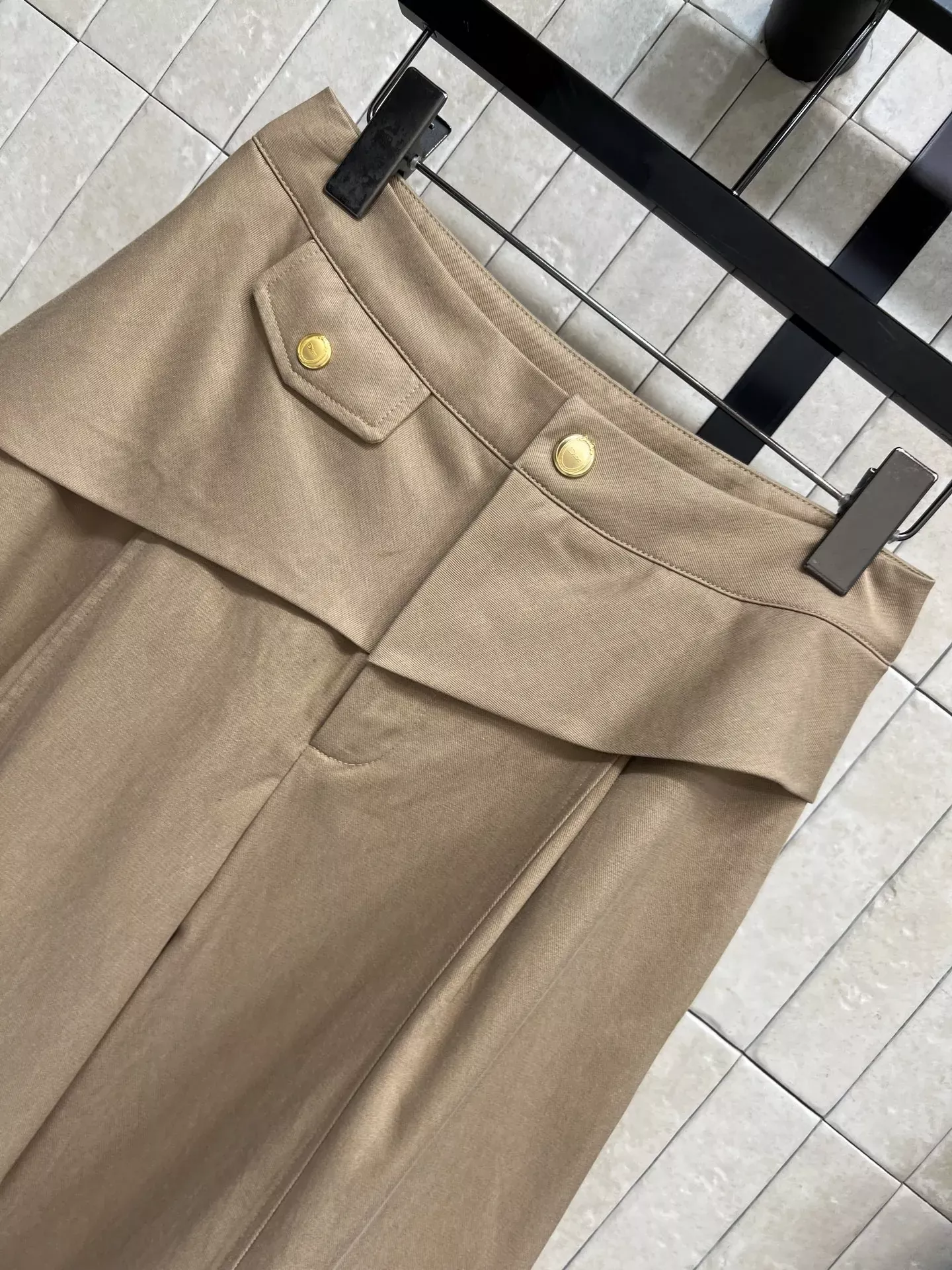 디올 가짜 레이어드 고허리 여성용 슬렉스 팬츠 상세 이미지 2