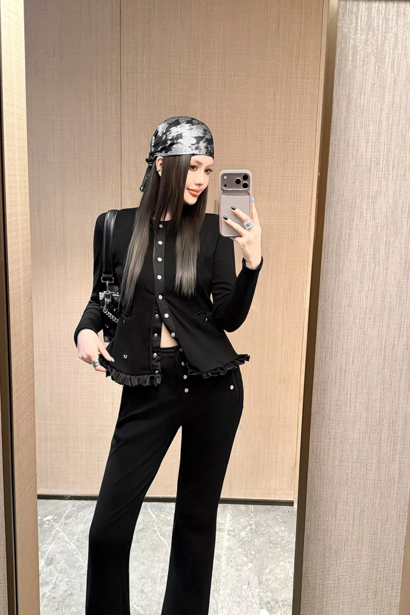 루이비통 진주 버튼 하이웨이스트 여성용 캐쥬얼 팬츠 상세 이미지 18