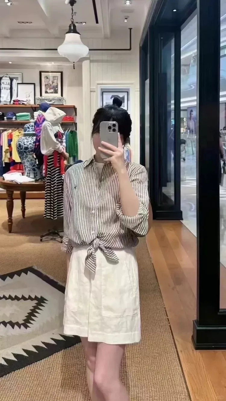 랄프로렌 스트라이프 린넨 남녀공용 긴소매 셔츠 상세 이미지 29