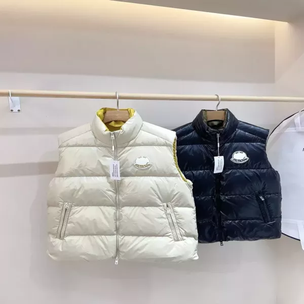 몽클레어 광택 나일론 쇼트 남녀공용 패딩 조끼